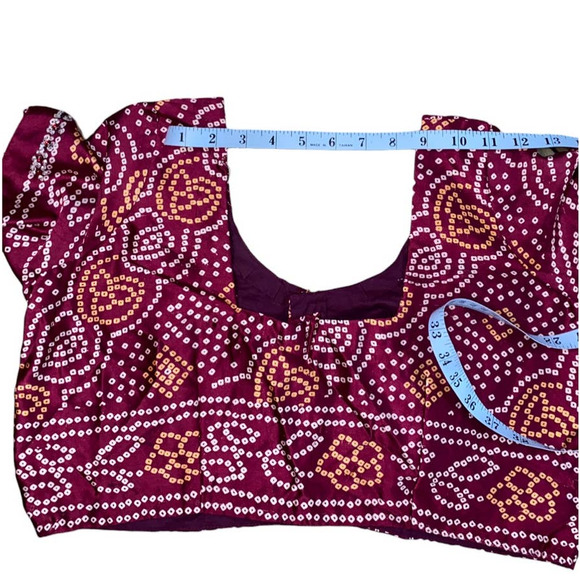 Women's Red & Brown India Lengha, Chanya Choli (~L) - Picture 10 of 13